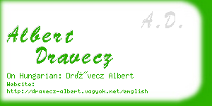 albert dravecz business card